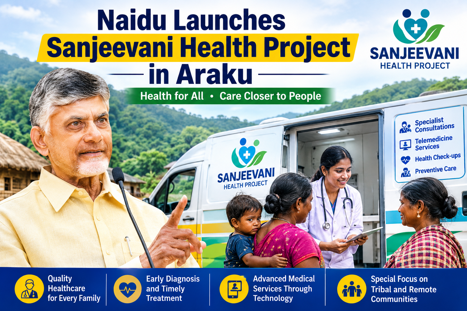 Naidu Launches Sanjeevani Health Project in Araku
